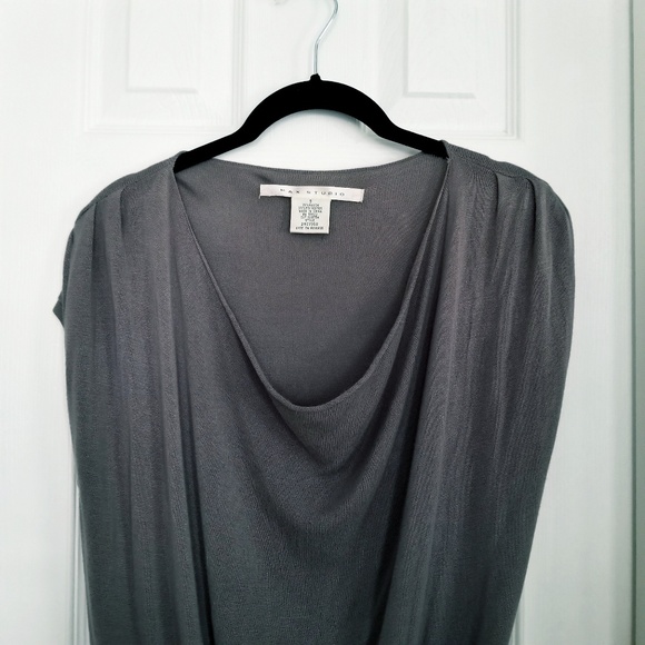 MAX STUDIO 🧜‍♀️ Banded Mini Dress w Draped Neck - Picture 3 of 6